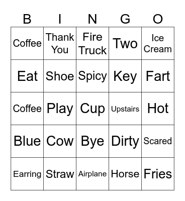 Ved's Two Fast Birthday Bingo Card