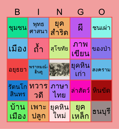 ยุคสมัยทางประวัติศาสตร์ Bingo Card