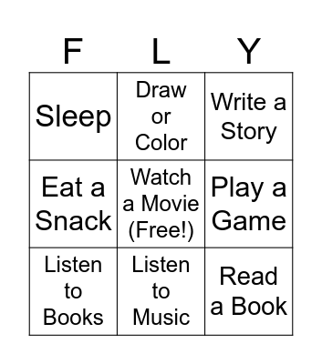Airplane Bingo Card