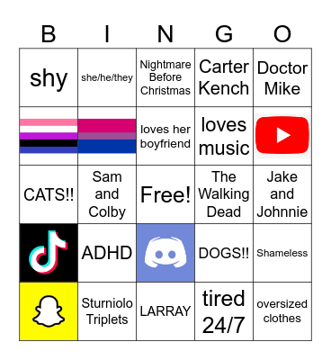 all about me Bingo Card