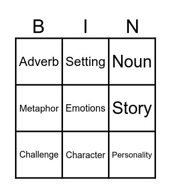Word Bingo Card