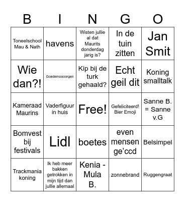 Maurits Clichés Bingo Card