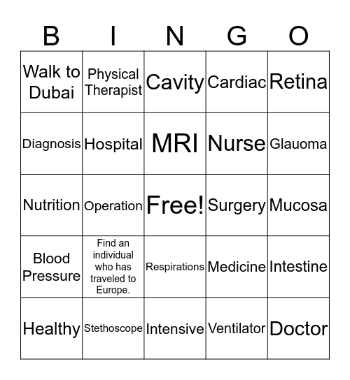 IHPA 2016 Ice Breaker! Directions: Go around the room introducing yourself and find someone who fits one of these categories. Write their name and field in the box. For each box, find an individual who:					 Bingo Card