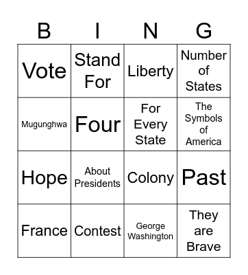 The Contest Bingo Card
