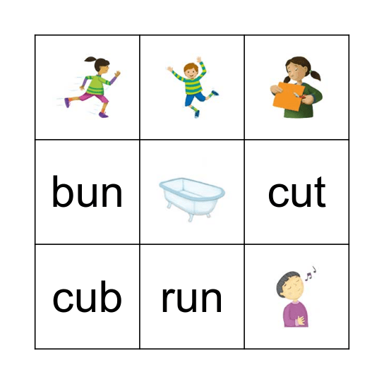 Phonics 2 - Unit 8 Bingo Card