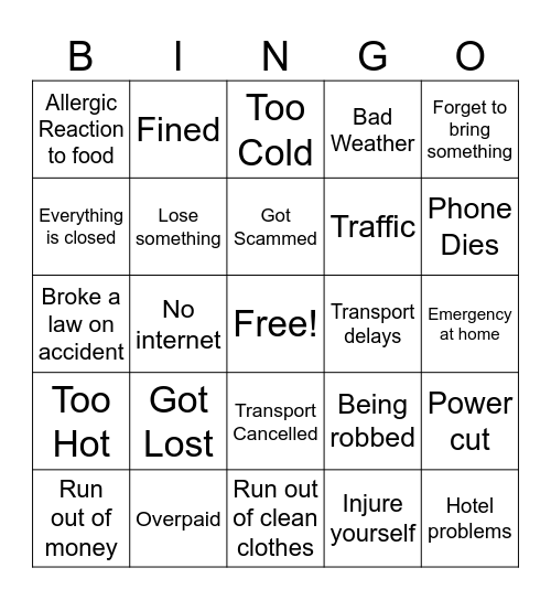 Holiday bingo Card