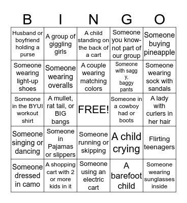 Broulims Bingo Card