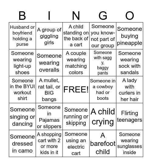 Broulims Bingo Card