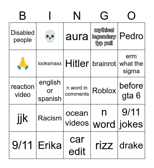 Instagram reels bingo Card