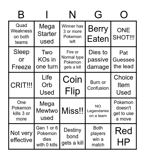 Luke Then we react bingo Card