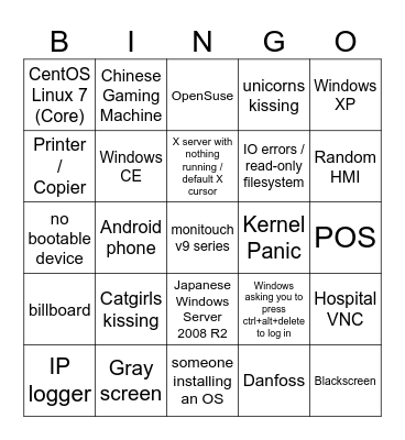 The VNC Bingo Card