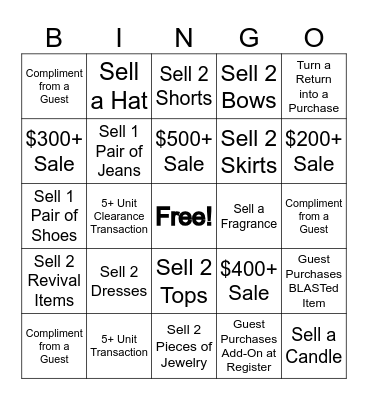 Altar'd State Bingo Card