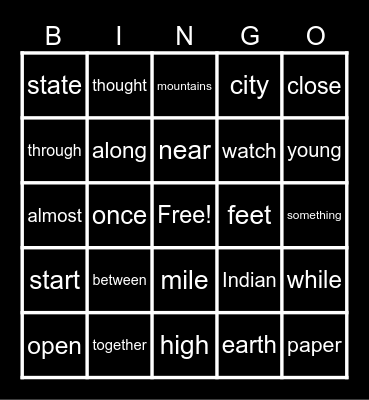 FRY WORDS :) Bingo Card