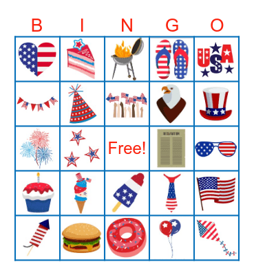 4TH OF JULY Bingo Card