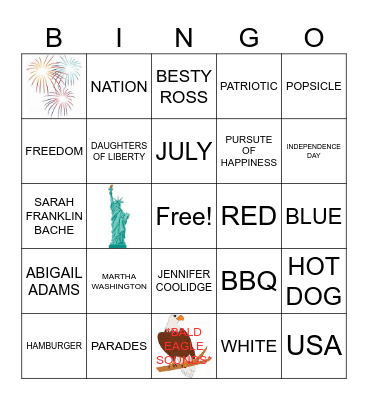 JULY FUNDAY Bingo Card