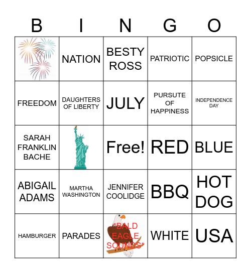 JULY FUNDAY Bingo Card