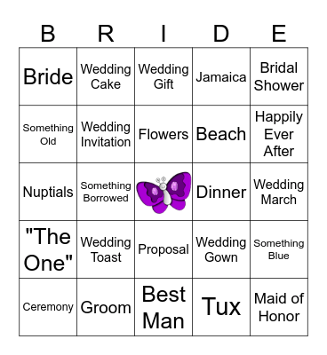 La'Kiecha's Wedding Shower Bingo Card