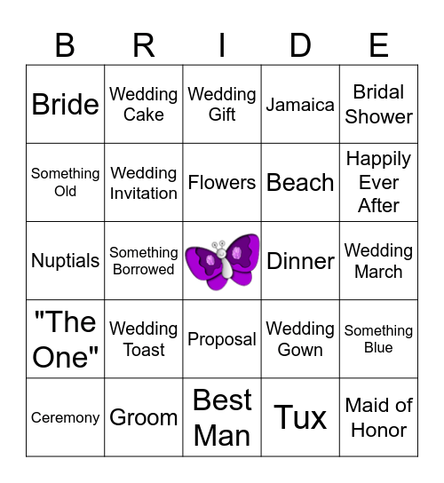 La'Kiecha's Wedding Shower Bingo Card
