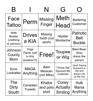 Founding Fathers in the Tents Day 1 Bingo Card