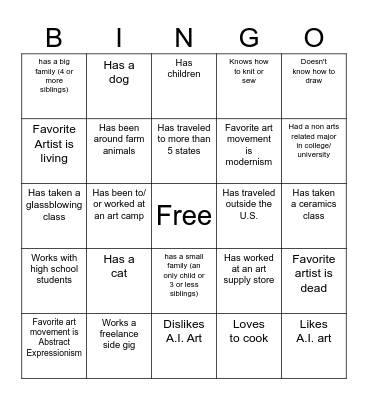 Icebreaker Bingo Card