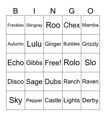 Buck-a-Bingo Card