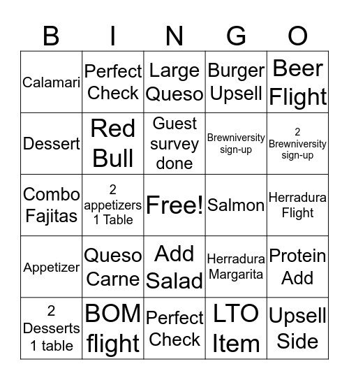 Server Bingo Card