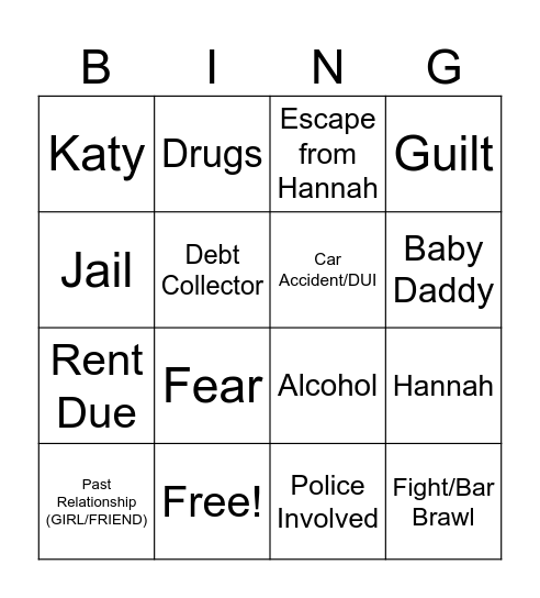 Dan's Tea Bingo Card