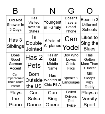 ECOUNTER BINGO Card