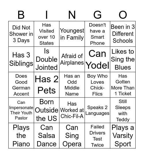 ECOUNTER BINGO Card