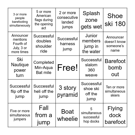 Min-Aqua Bats Bingo Card