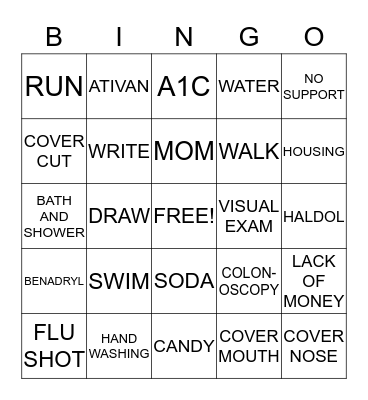 Nursing Bingo Card