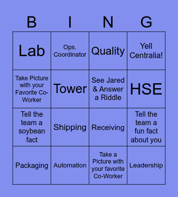 Centralia Development Day! - Maintenance Bingo Card