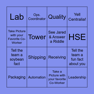 Centralia Development Day! - Maintenance Bingo Card