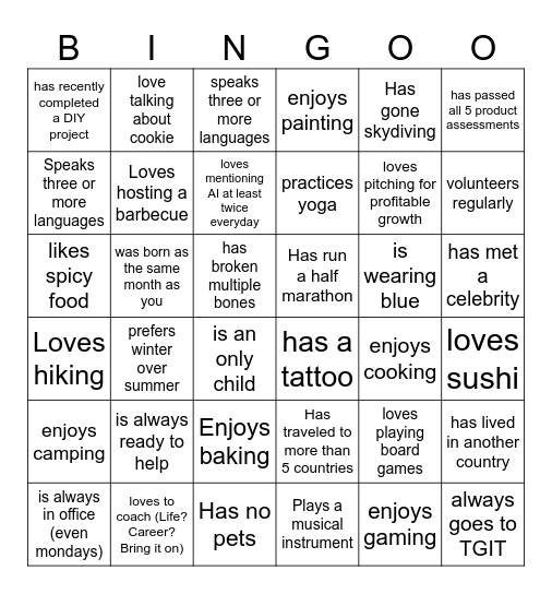 DM&A Bingo Card