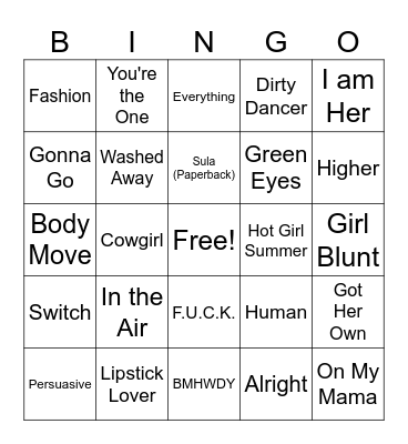 Black and Queer Music Bingo Card