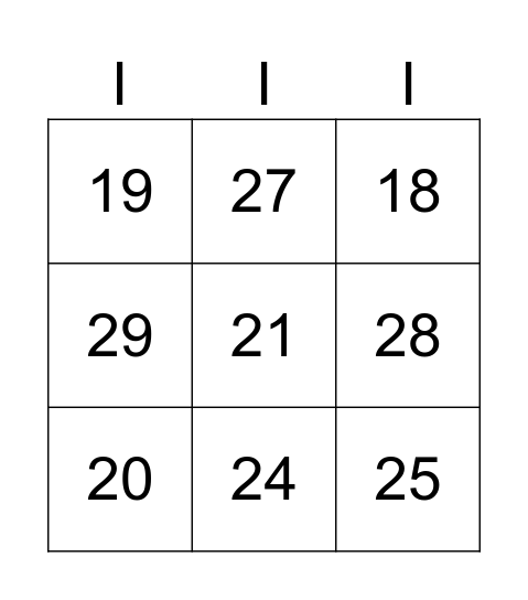 Selfish Card Bingo Card