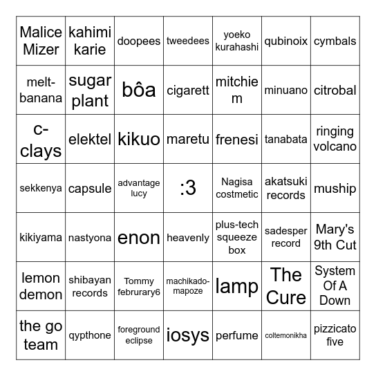 ignore this Bingo Card