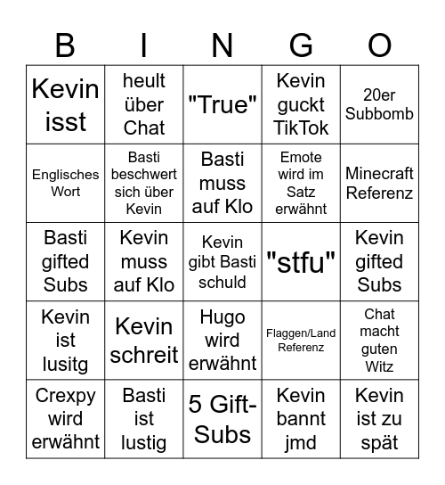 Basti-Kevin Abend Bingo Card