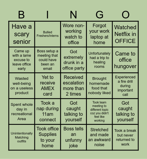 OFFICE BINGO Card