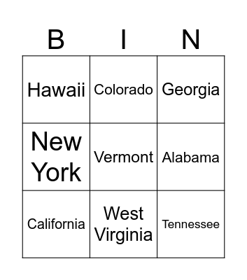 4th of July Bingo Card