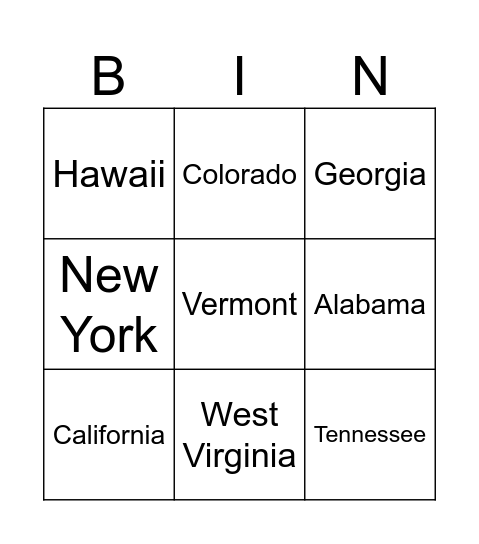 4th of July Bingo Card