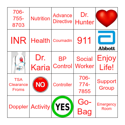 LVAD Bingo! Bingo Card