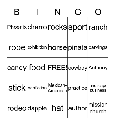 Born to Rope Bingo Card