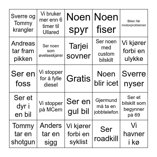 Bilbingo Spy Bingo Card