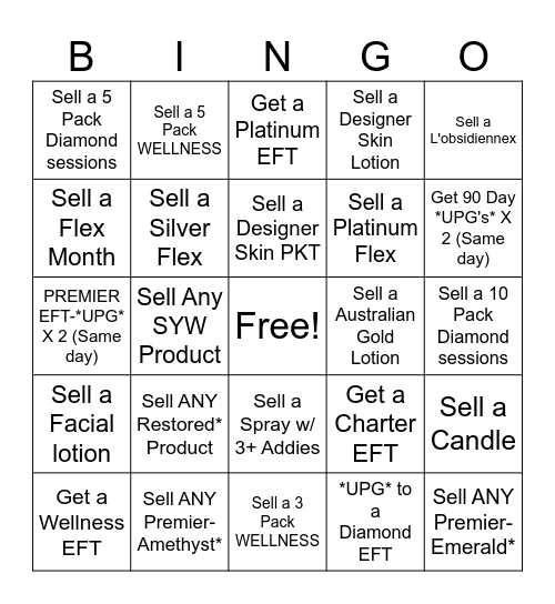 JULY BINGO Card