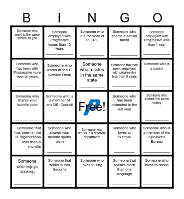 Getting to Know You Bingo Card