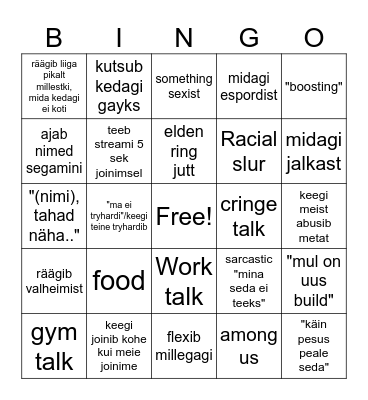 Hugo average discord convo start Bingo Card