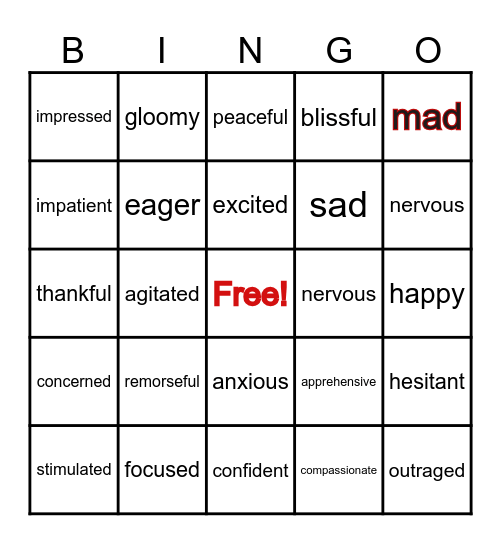 Well-Being Bingo Card