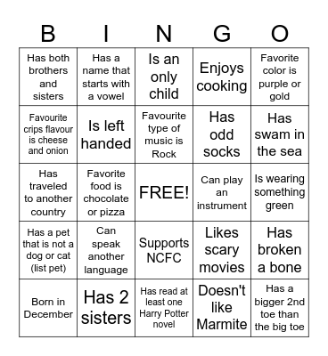 Find Someone Who... Bingo Card