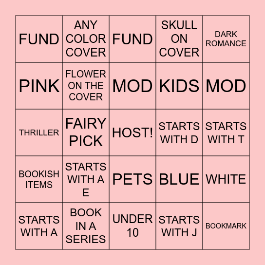 FREE FOR ALL Bingo Card